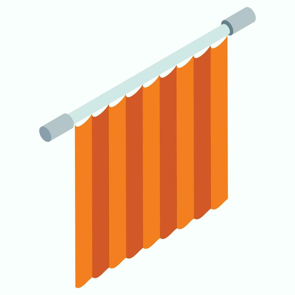 Flat illustration of curtain element. vector