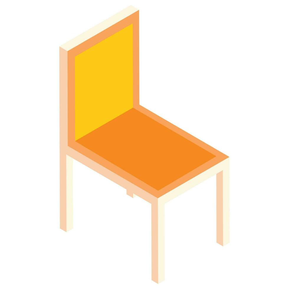 Flat illustration of isometric chair element. vector