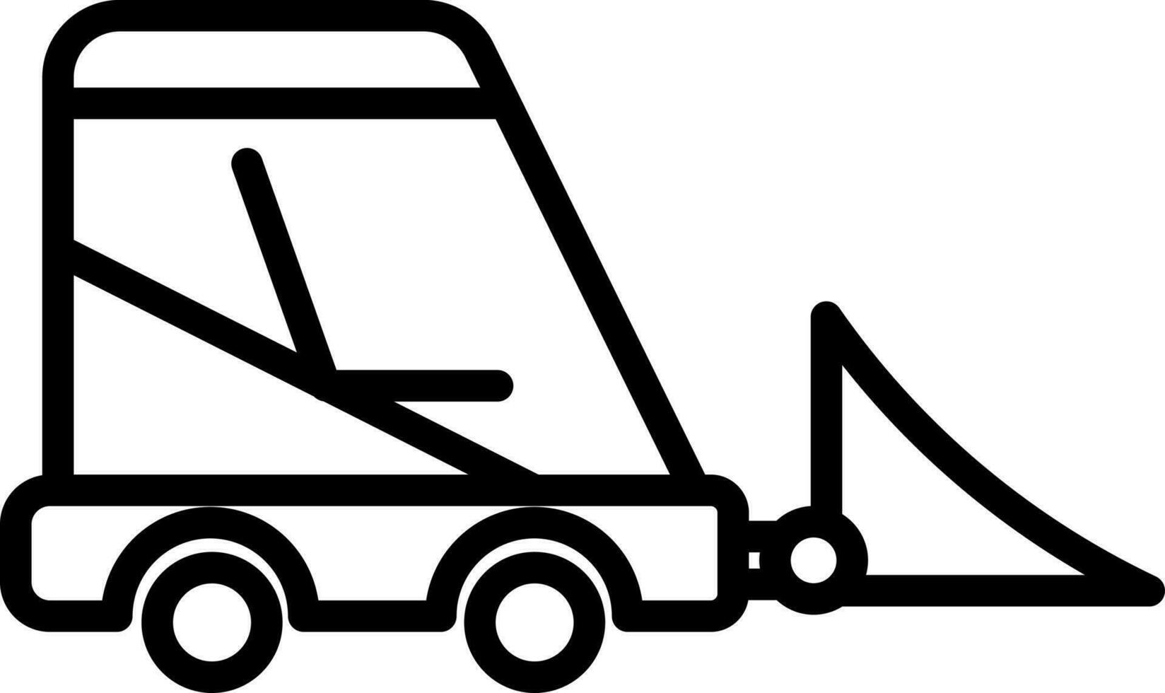 Construction bulldozer icon in line art. vector