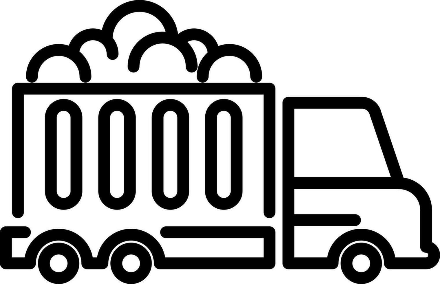 ISolated dump truck line art icon. vector
