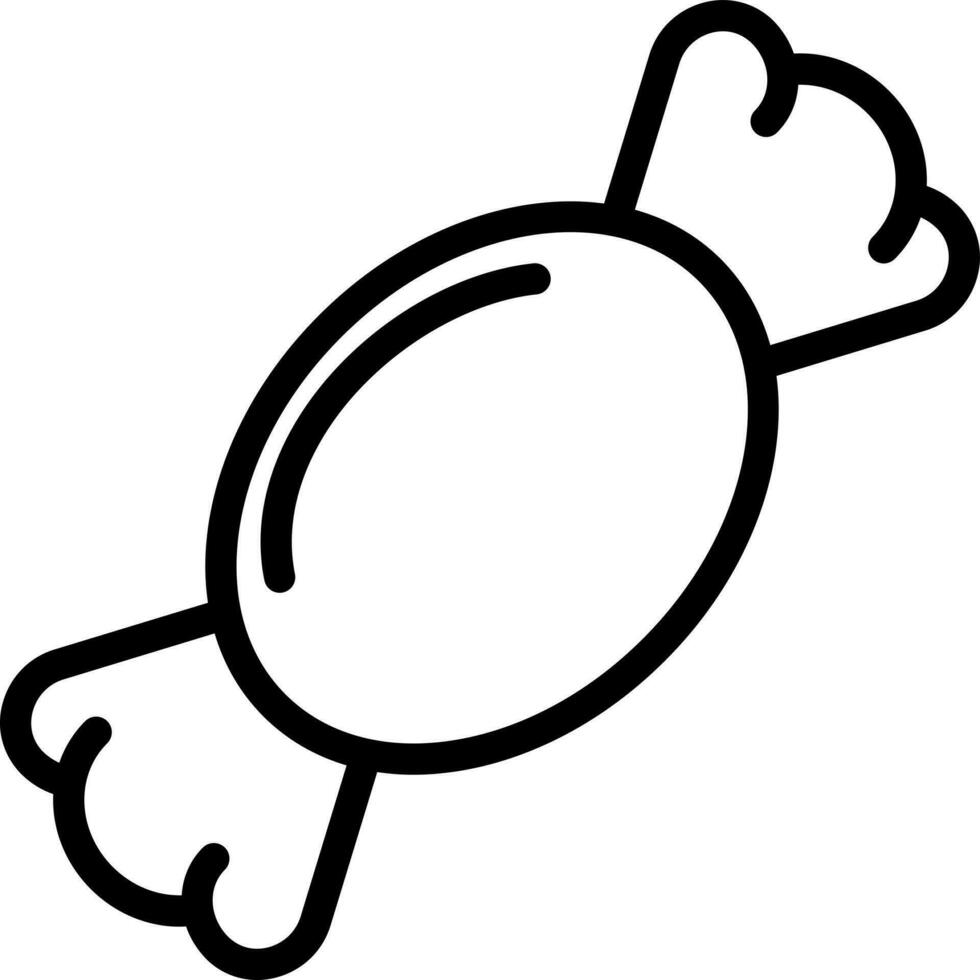 Candy or toffee icon in line art. vector