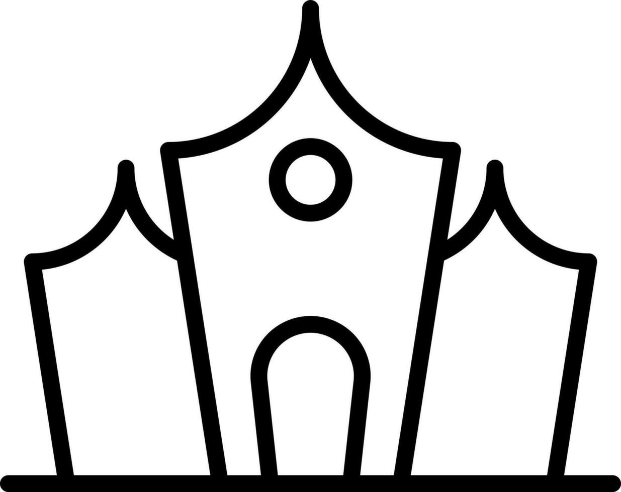 Line art illustration of castle house icon. vector