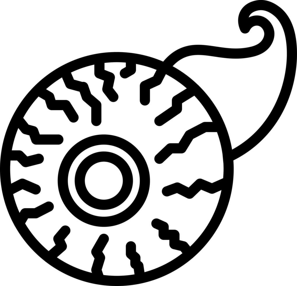 Eyeball icon in black line art. vector