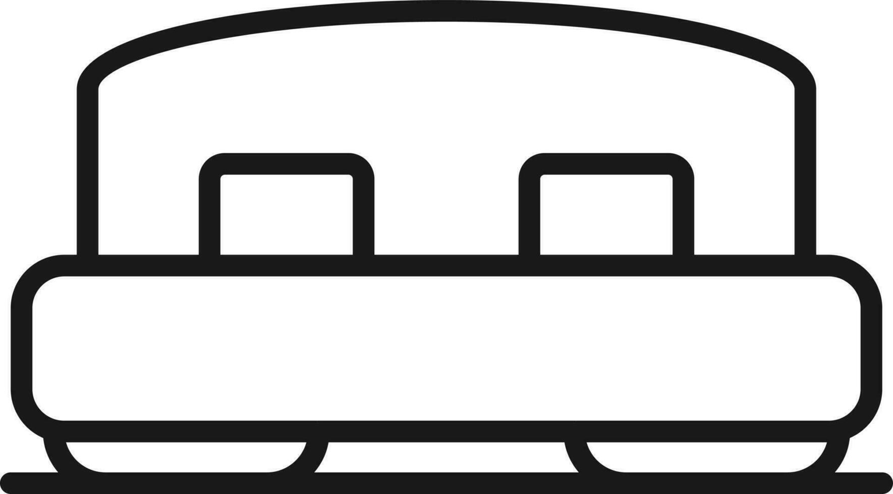 Line art illustration of bed icon. vector