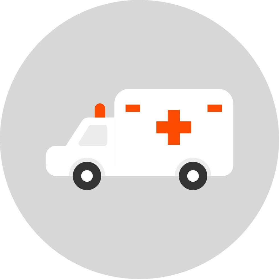 Ambulance Van icon in white and red color. vector