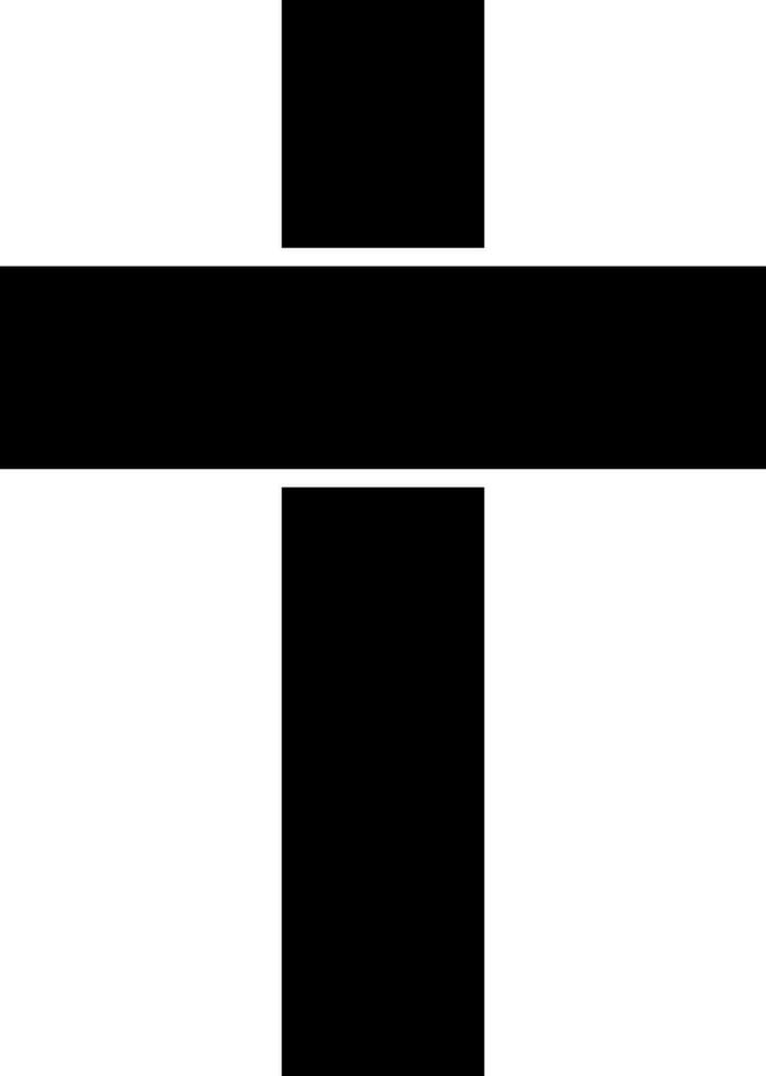 Tombstone cross icon in glyph style. vector