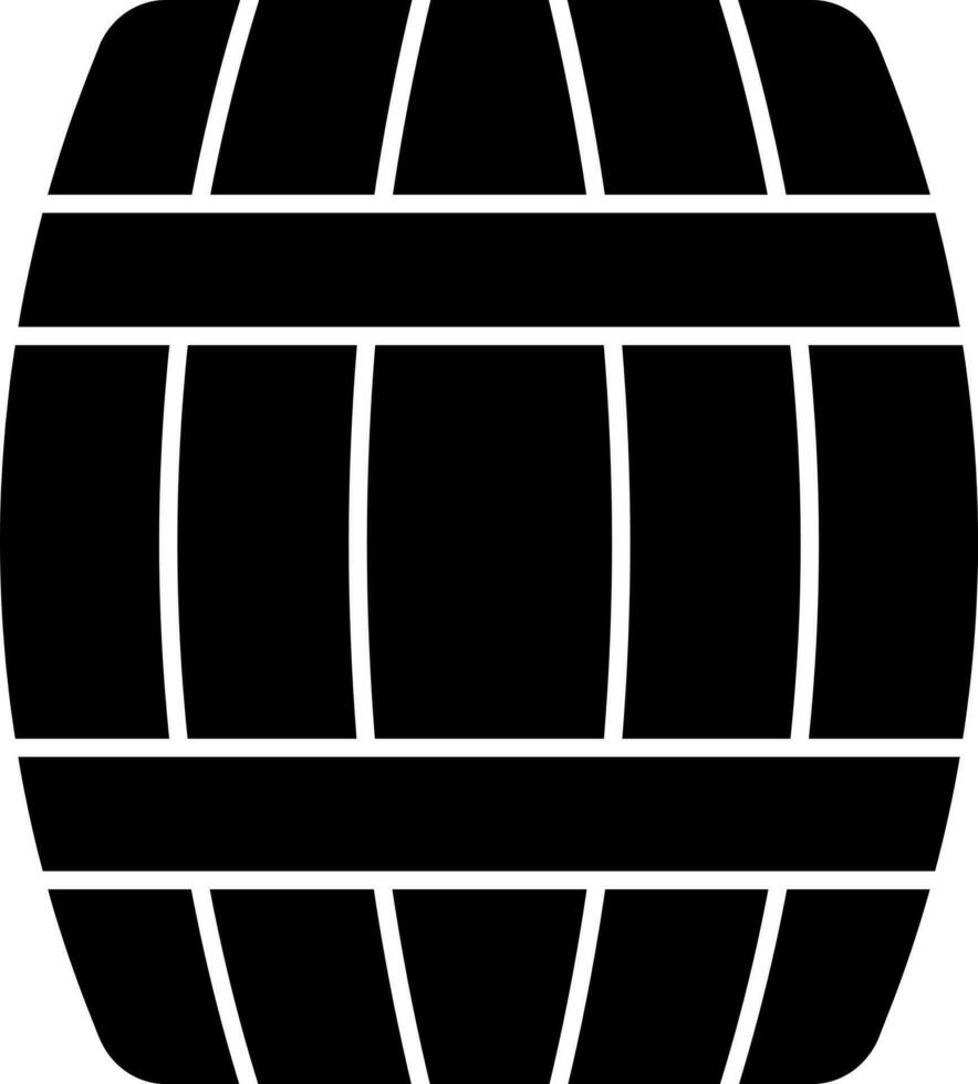 Wood basket icon in glyph style. vector