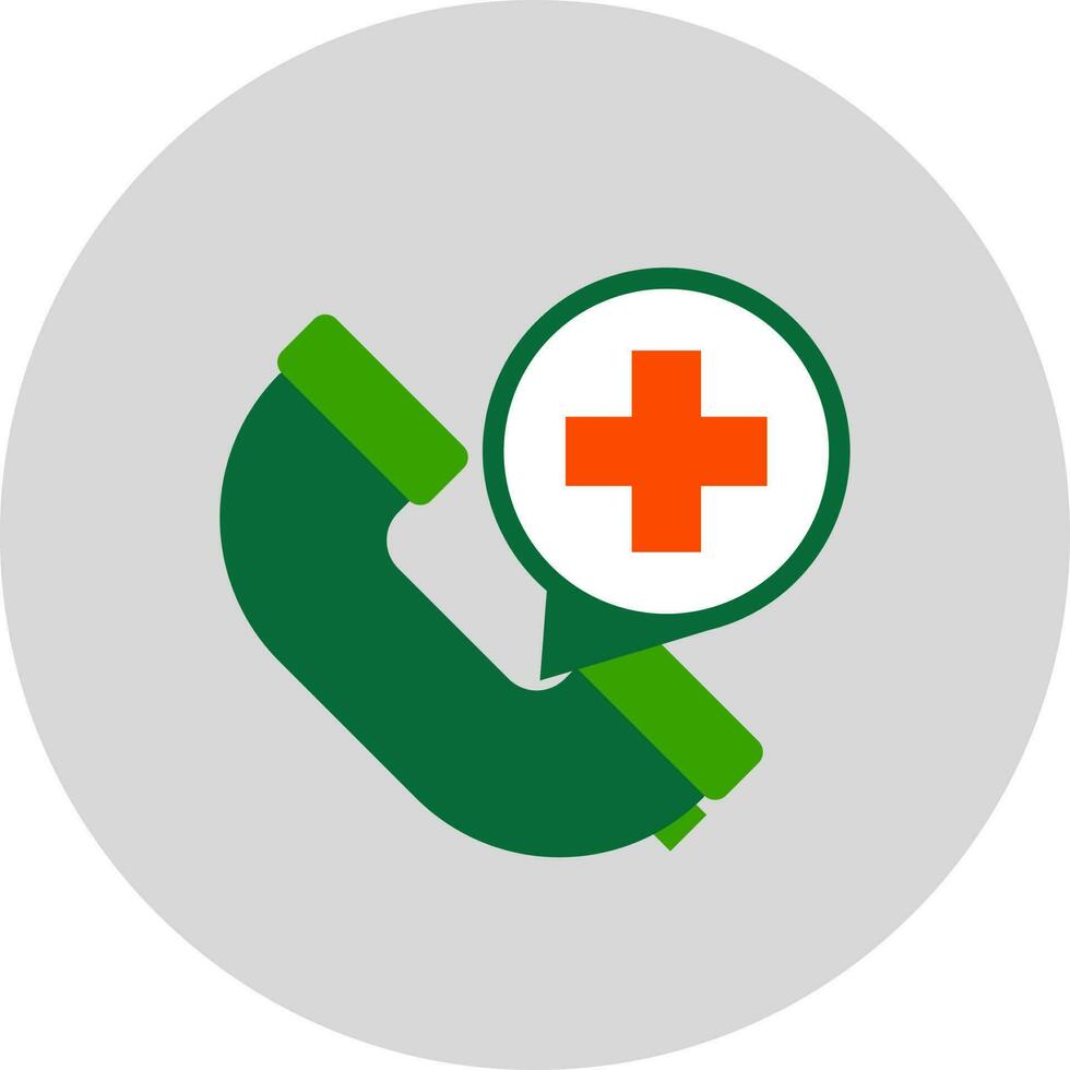 Emergency Phone Call icon in green and red color. vector
