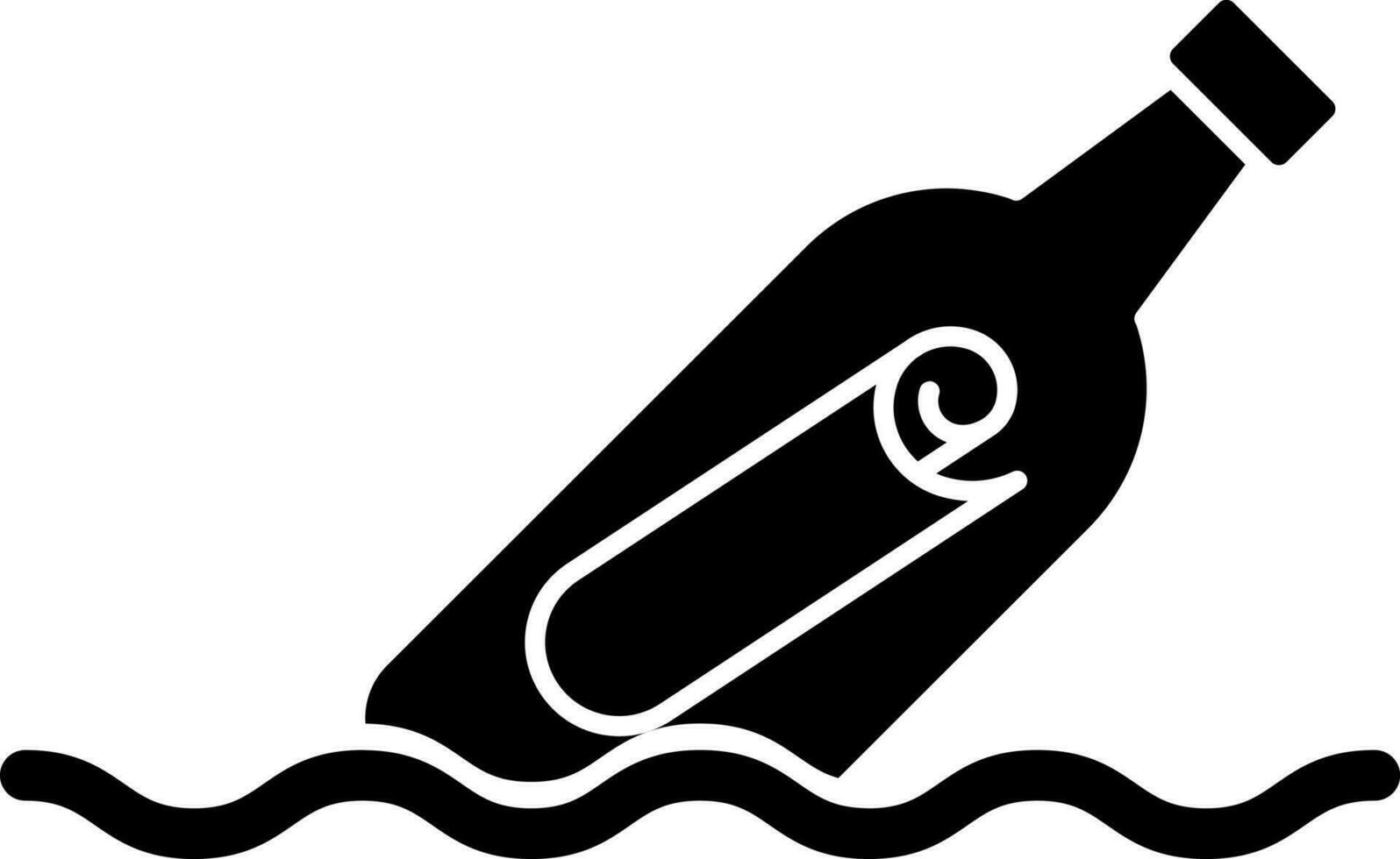 Illustration of document inside of bottle icon or symbol. vector