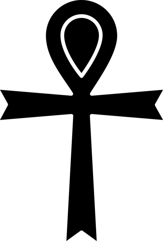 Illustration of ancient egyptian ankh flat icon. vector