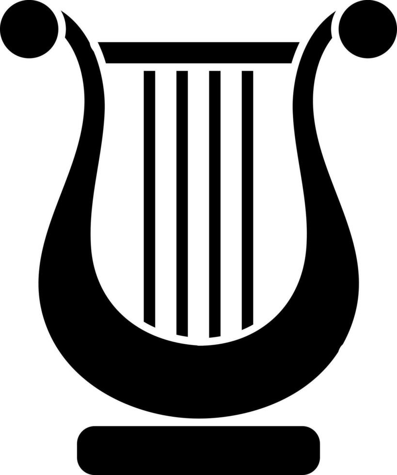 Harp music instrument flat icon. vector