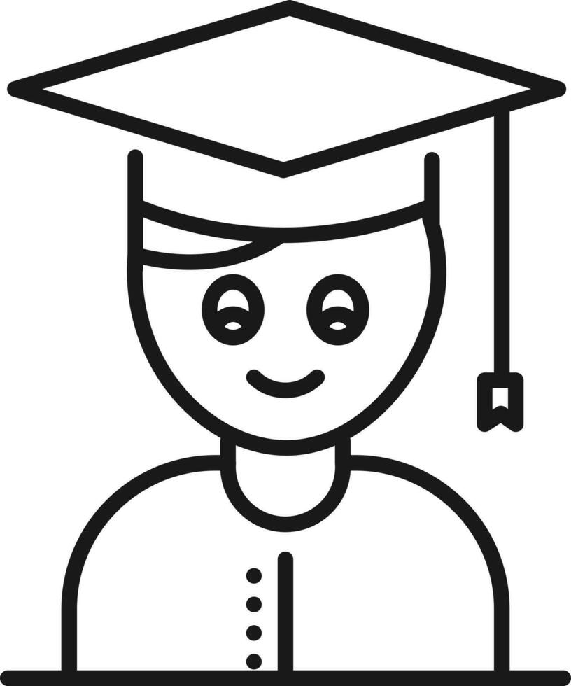 Vector illustration of graduate student icon