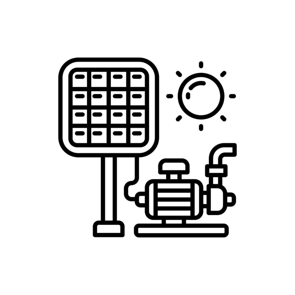 Solar Water Pump icon in vector. Illustration vector