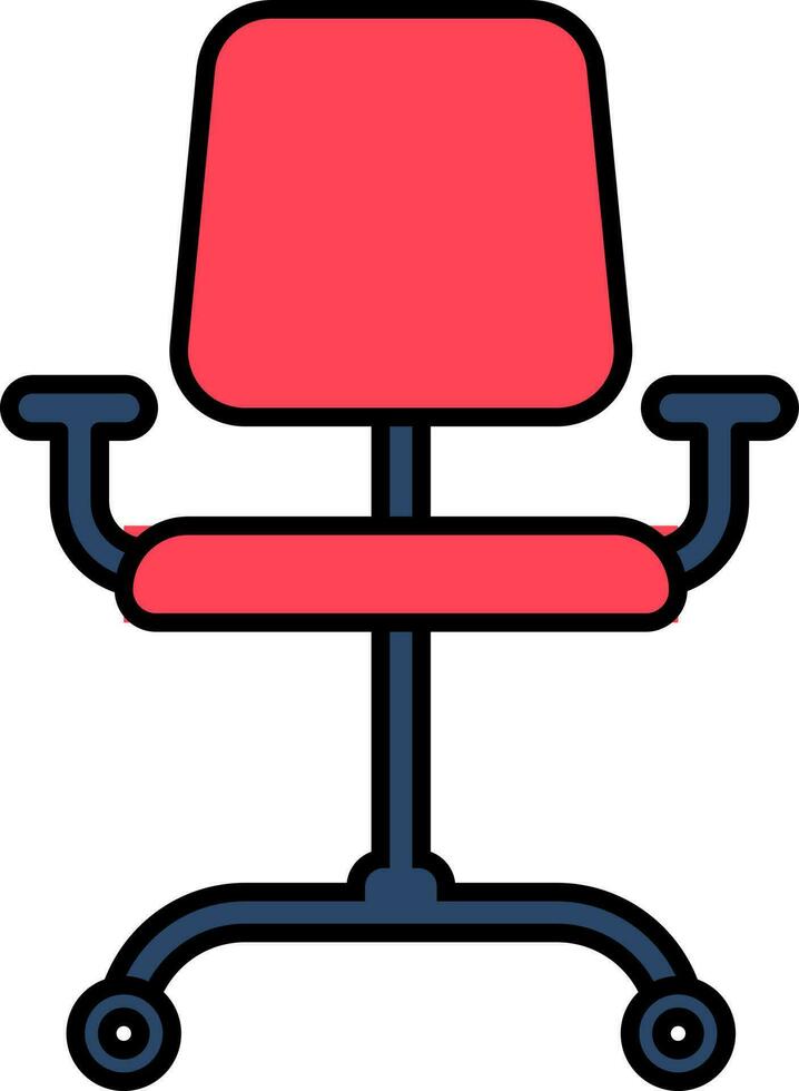 Office Chair icon in red and blue color. vector