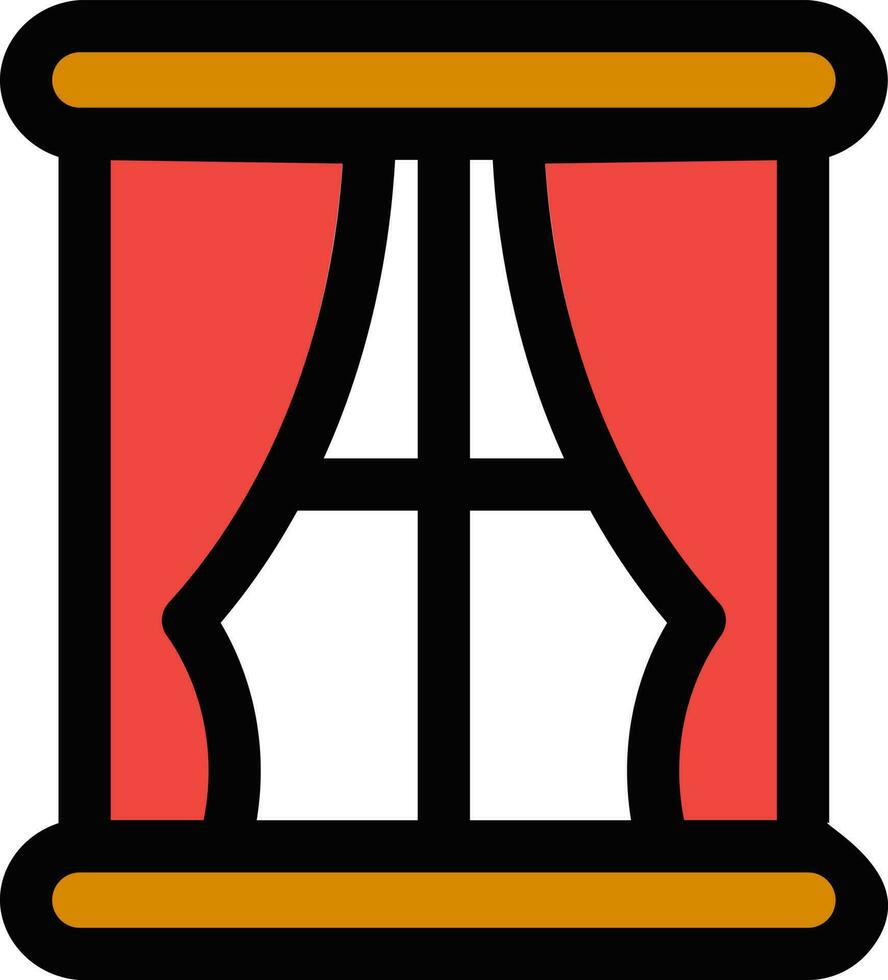 Open Window Curtain icon or symbol. vector