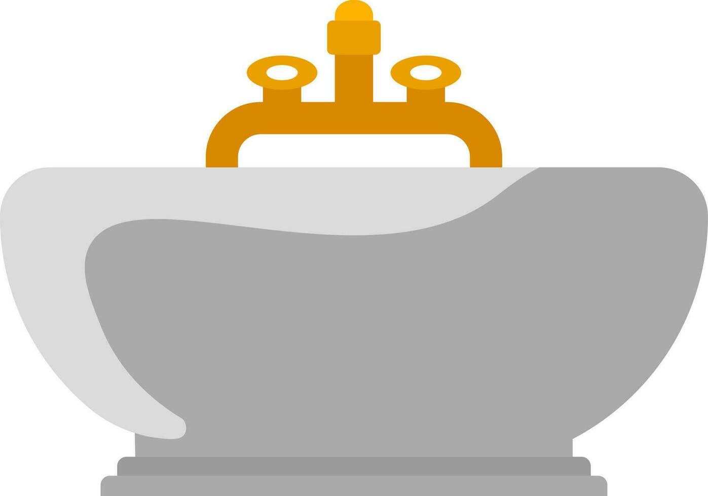 Sink or Wash Stand icon in gray and brown color. vector