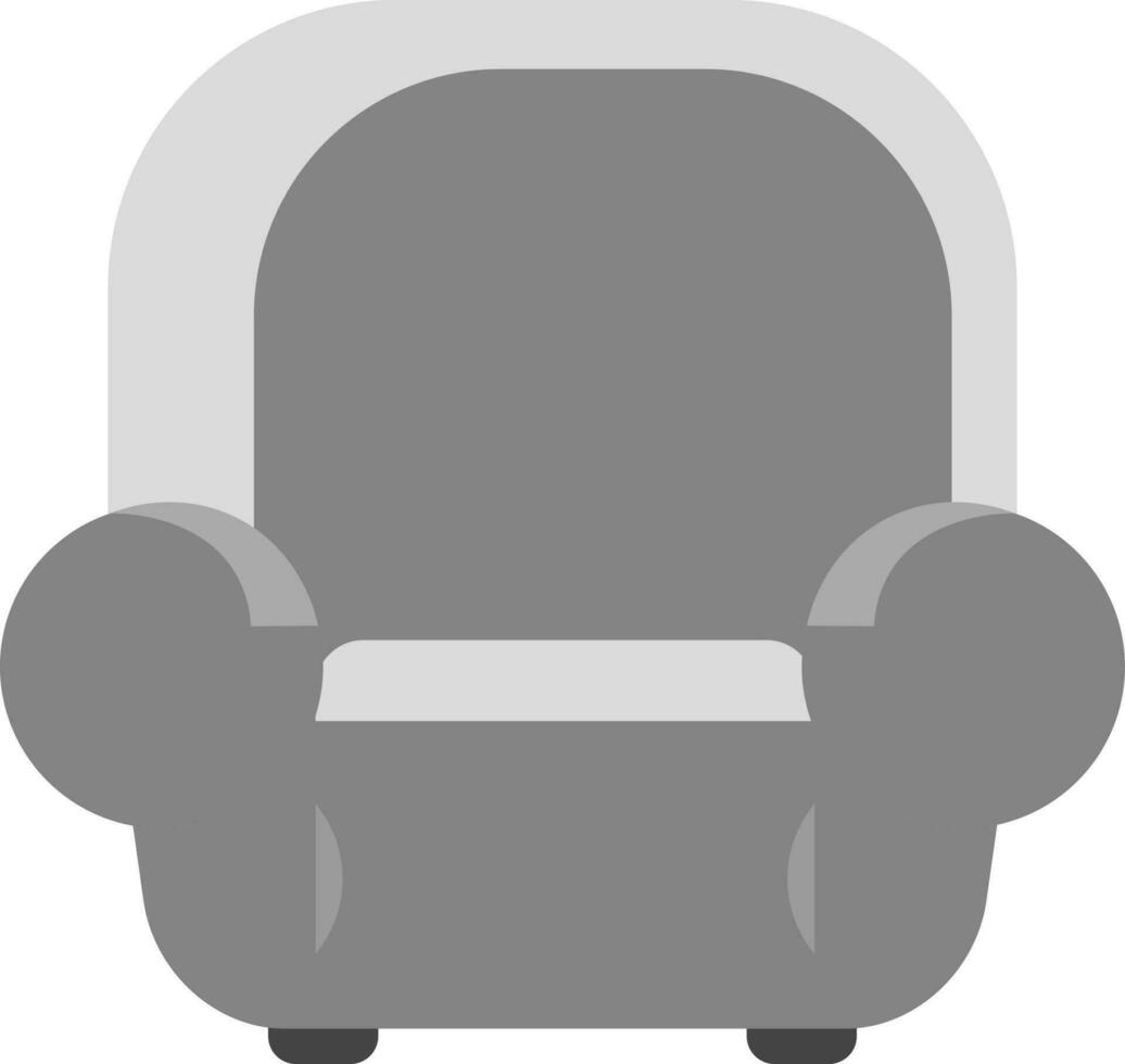 Gray Sofa icon in flat style. vector