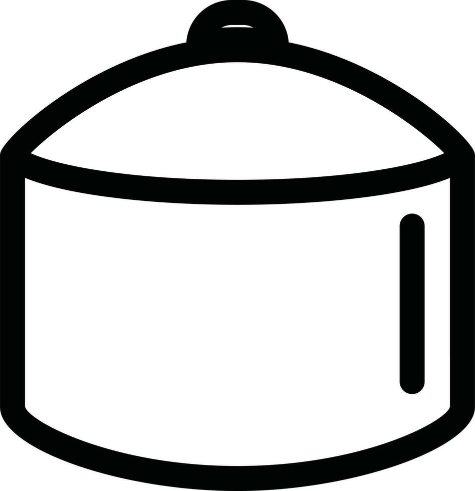 Casserole icon in thin line art. vector