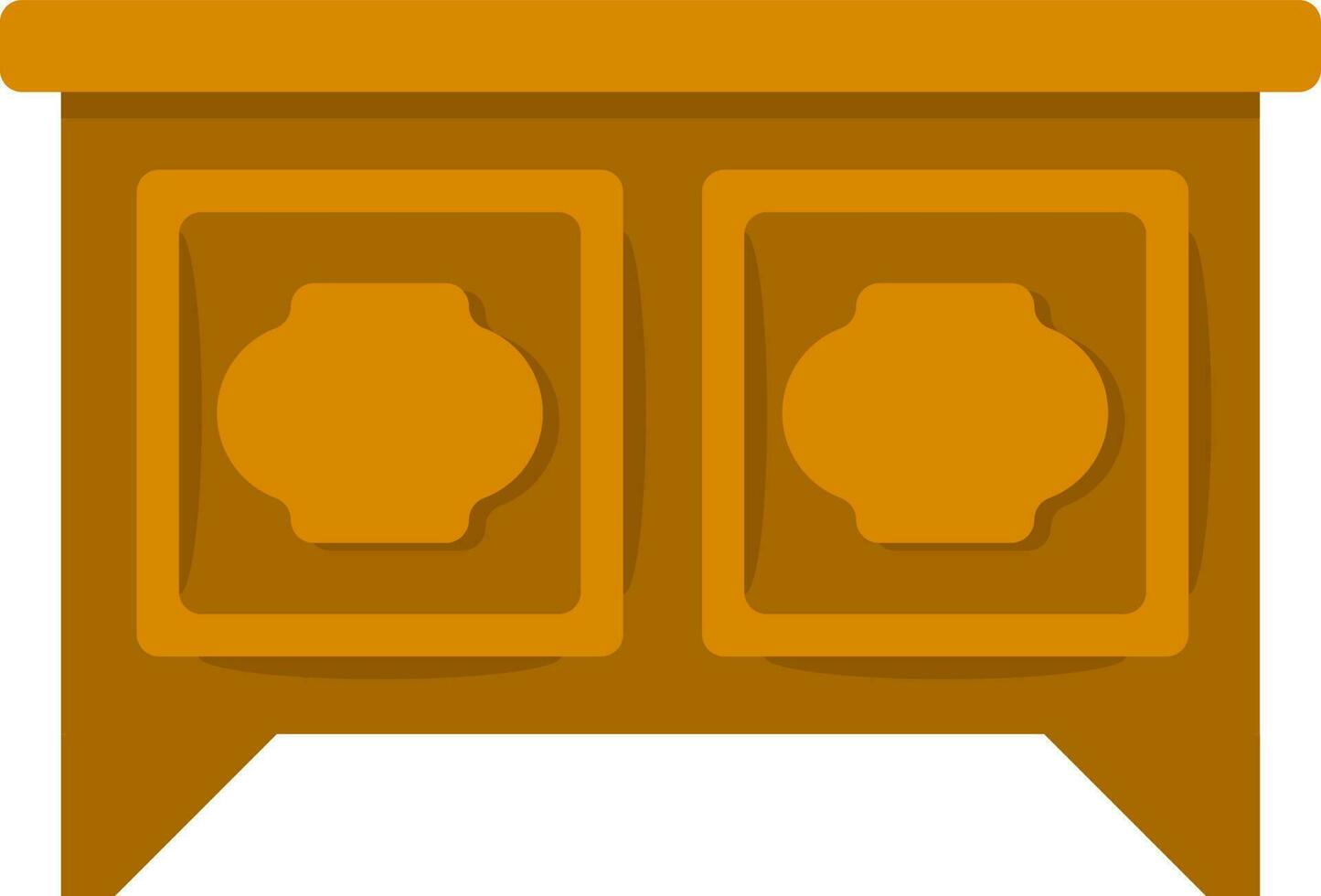 Antique Table or Desk icon in brown color. vector