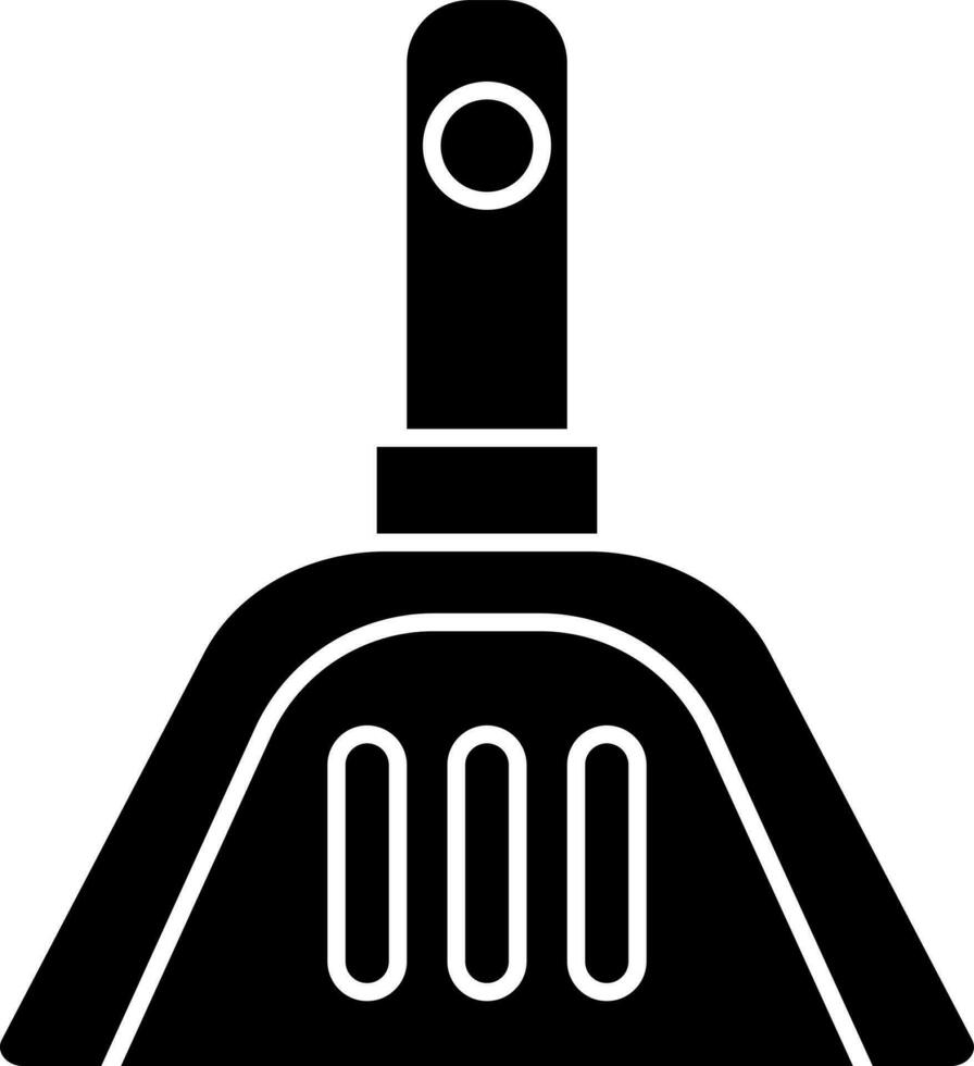 Flat style dustpan in black and white color. vector