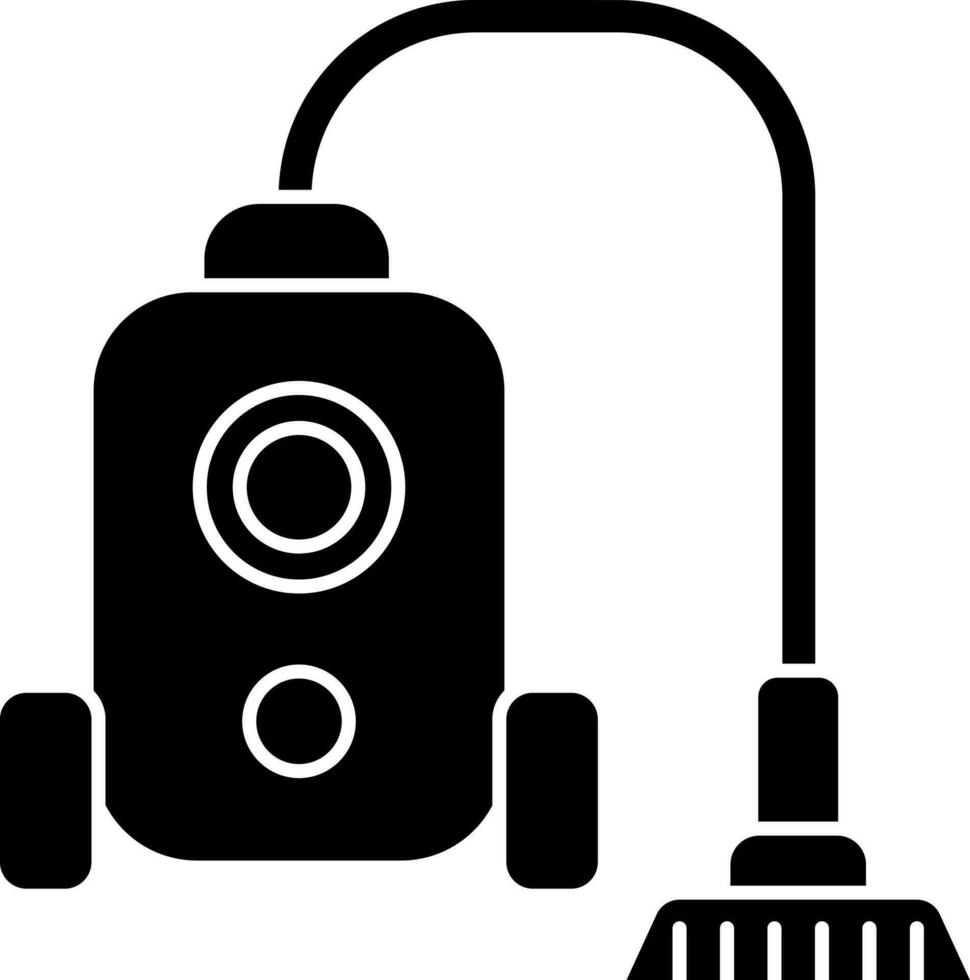 Black and white vacuum cleaner. vector