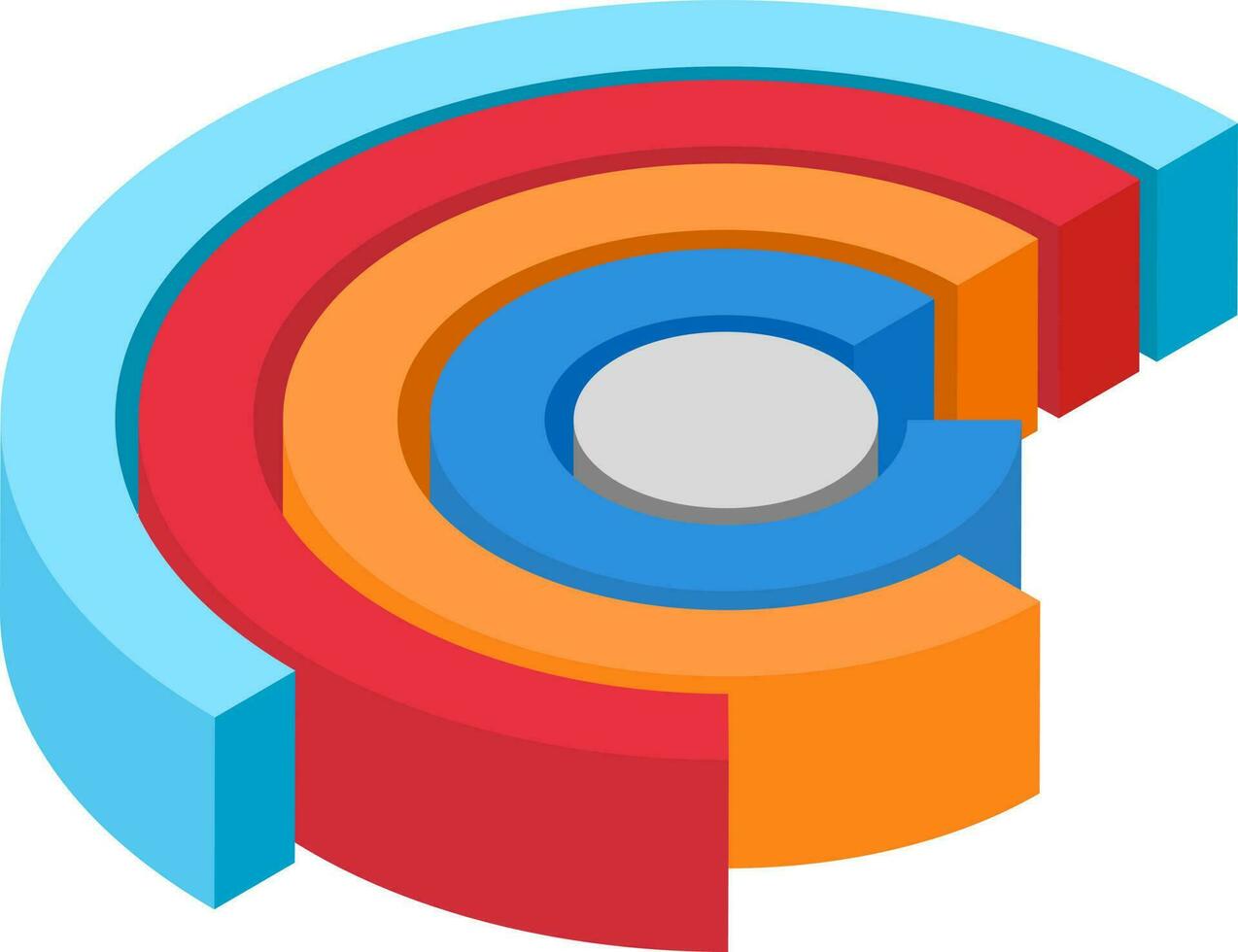 3D colorful pie chart or circular infographic level chart. vector
