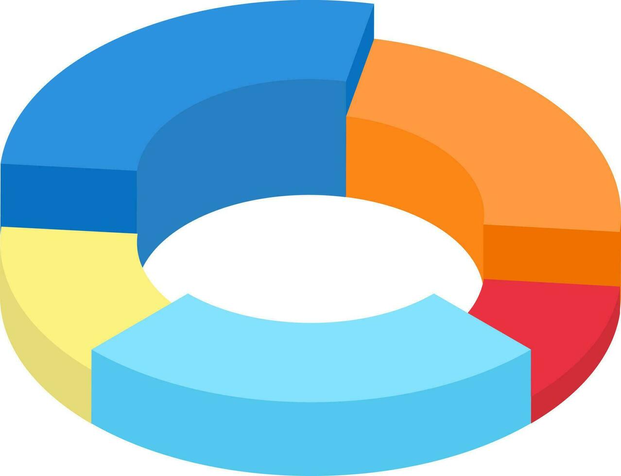 Colorful pie chart in 3d style. vector