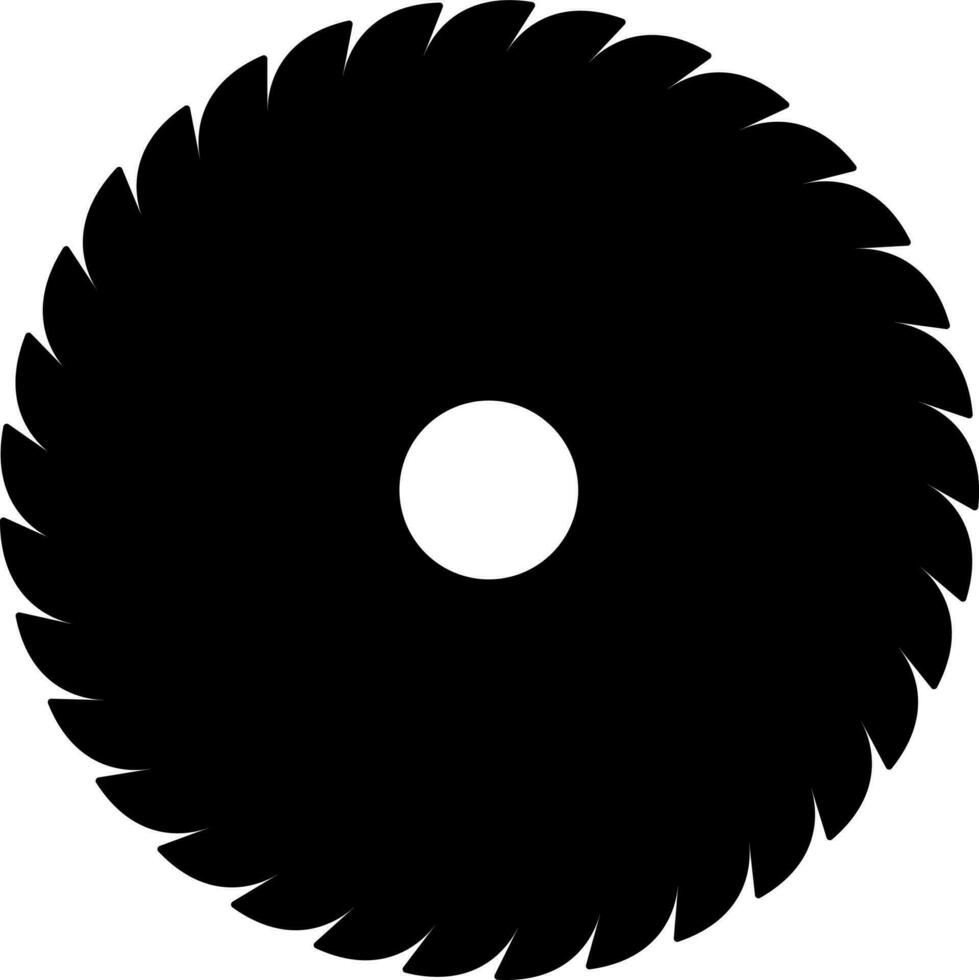 Saw blade icon in black color. vector