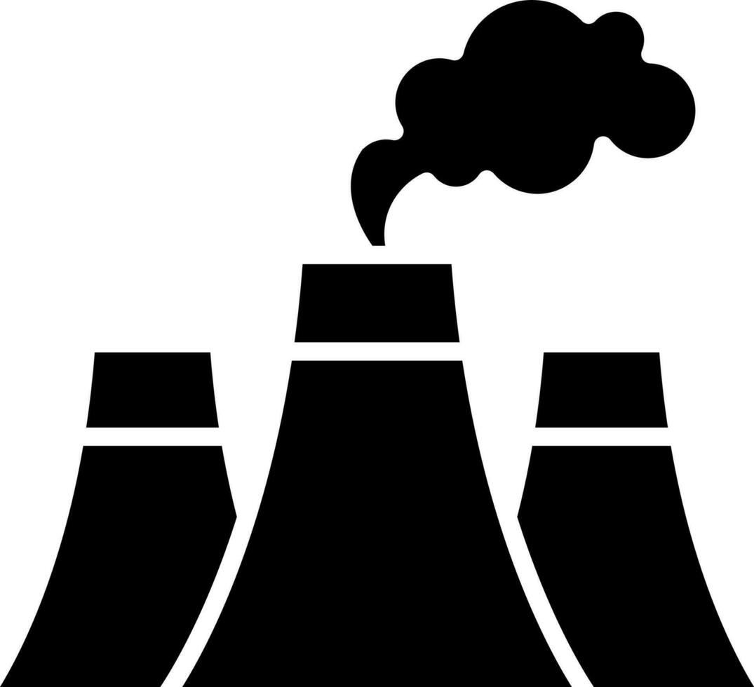 Flat style power plant icon. vector