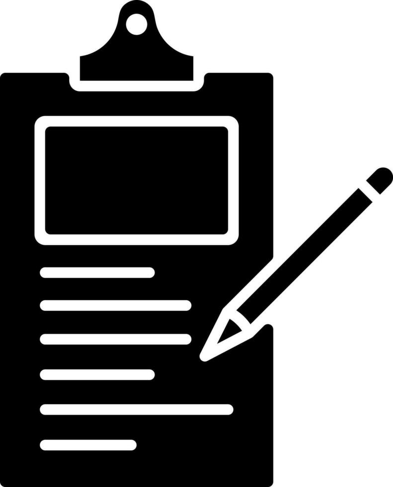 Notepad with pencil icon in flat style. vector
