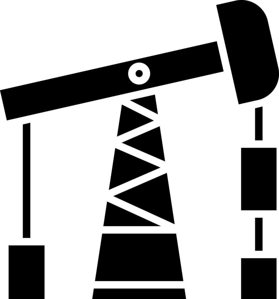 Oil pump glyph icon or symbol. vector