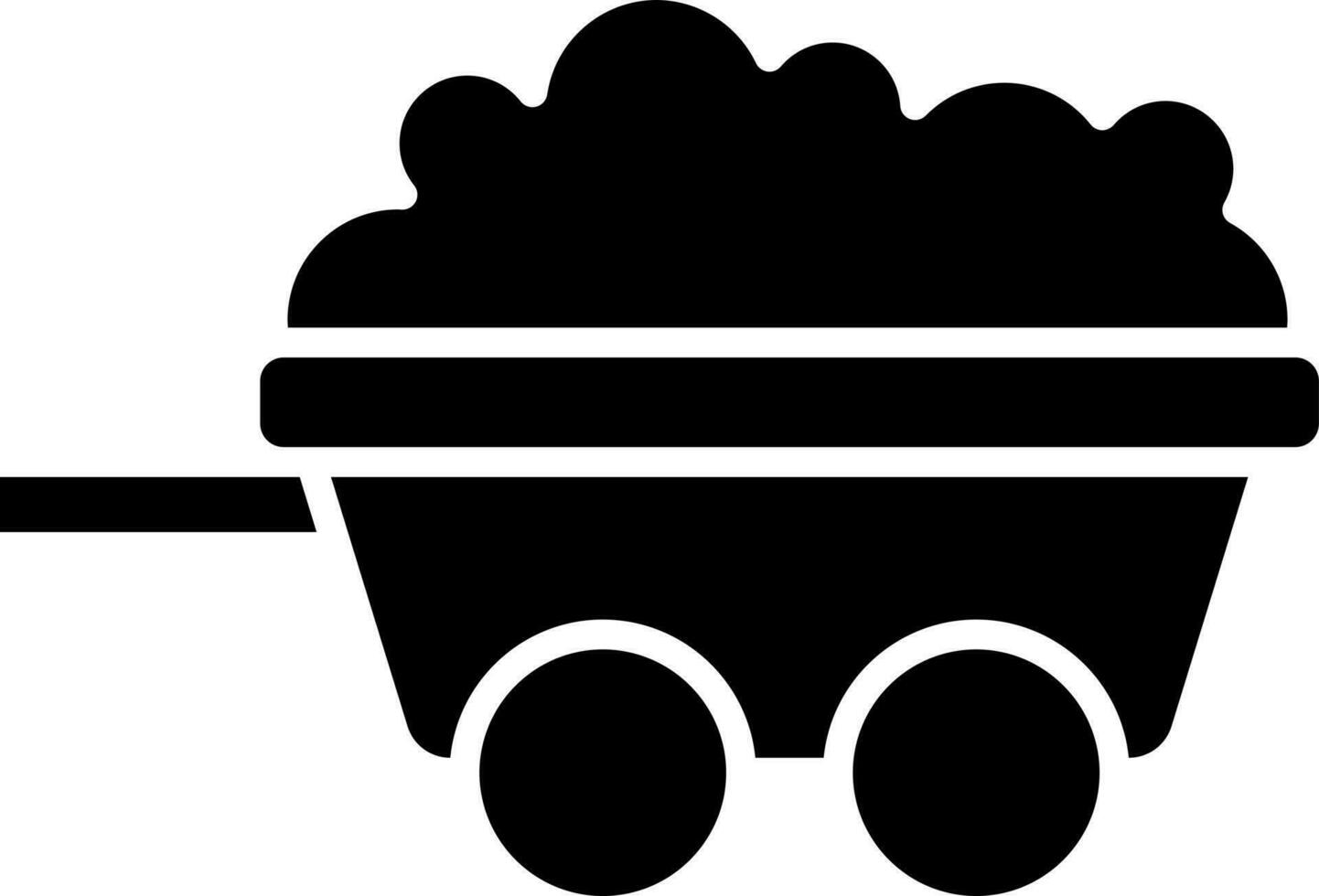 Illustration of wheelbarrow icon. vector