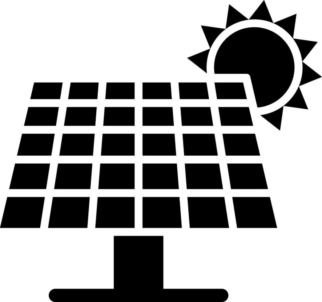 solar panel glifo icono o símbolo. vector