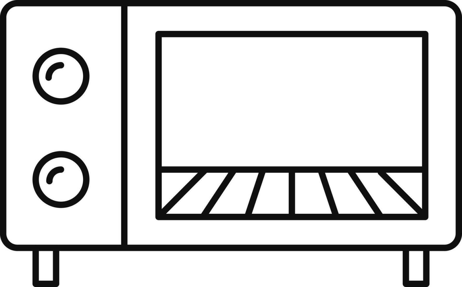 Isolated icon or symbol of oven or microwave in line art. vector