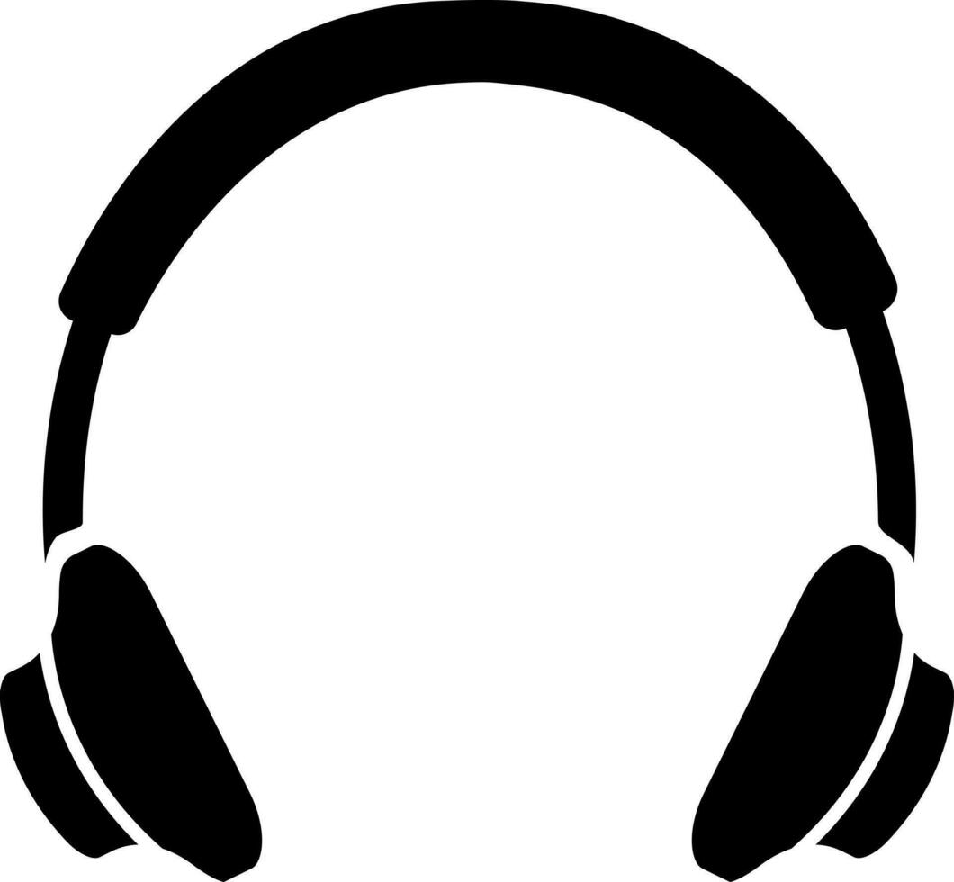 Flat illustration of headphone icon in glyph style. vector