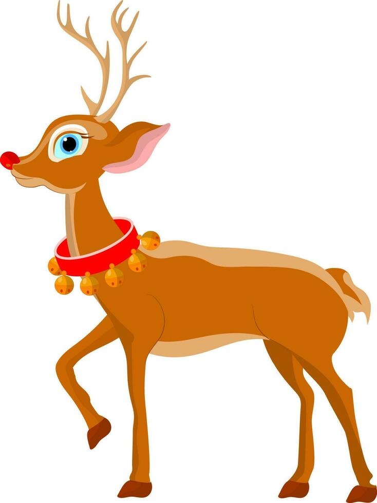 Christmas reindeer animal in standing pose. vector