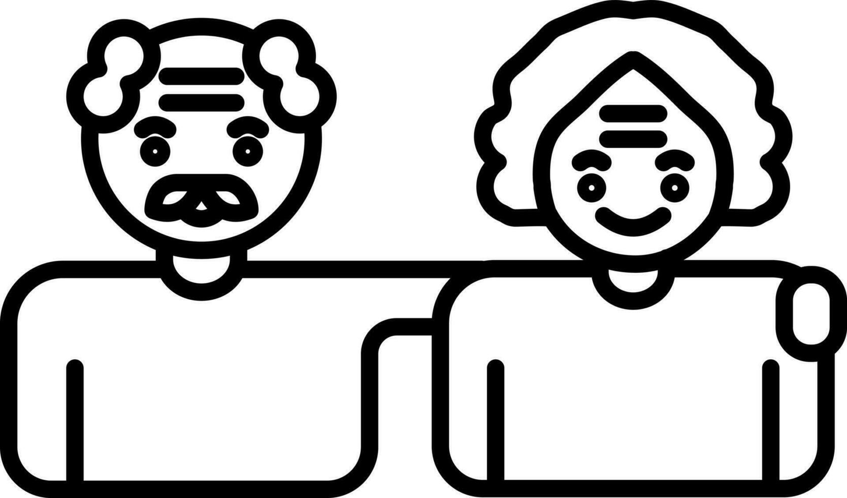 Black line art illustration of relationship icon. vector