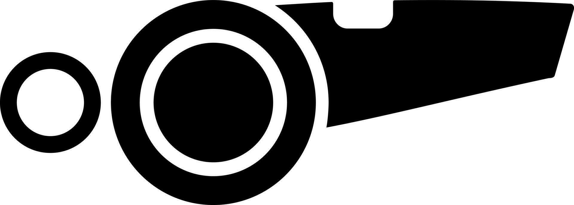 Glyph whistle icon or symbol. vector