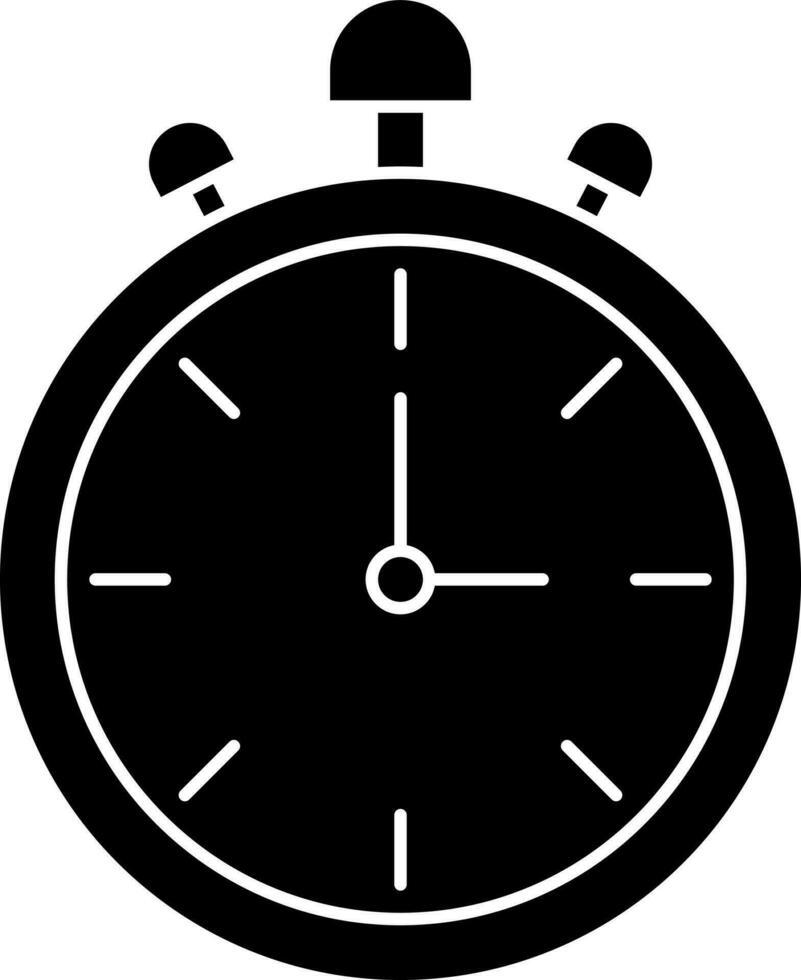 Alarm clock glyph sign or symbol. vector