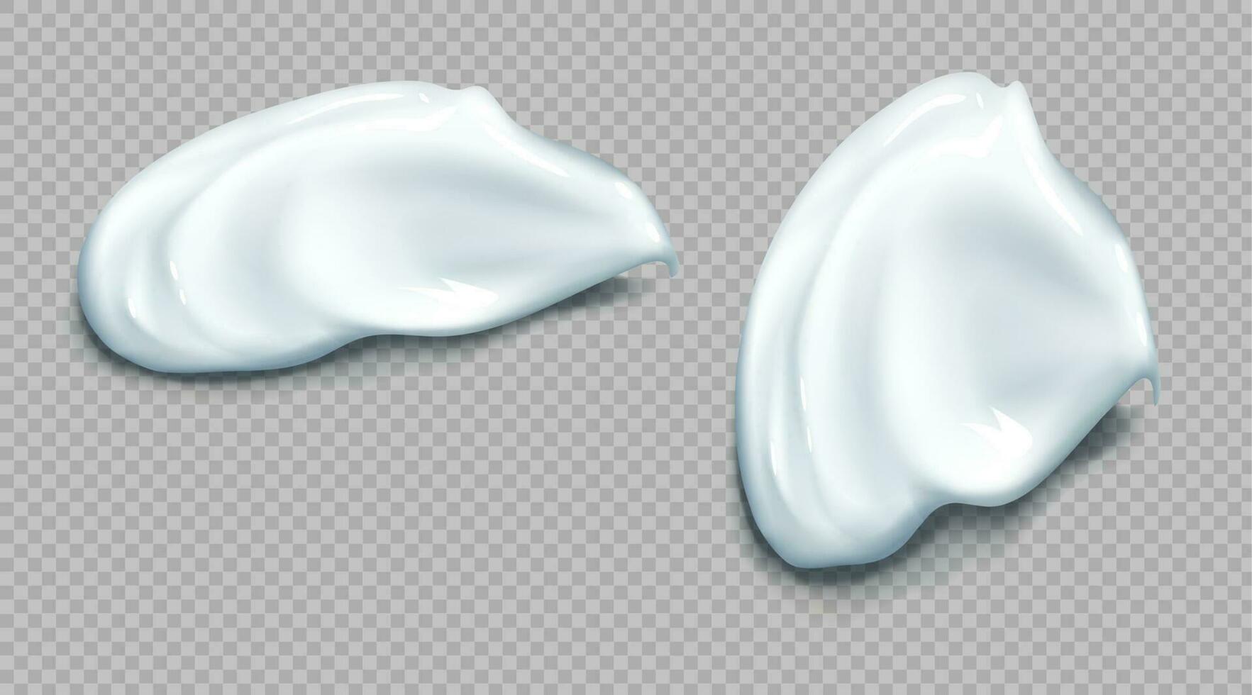 Cosmetic or sour cream smear realistic set vector