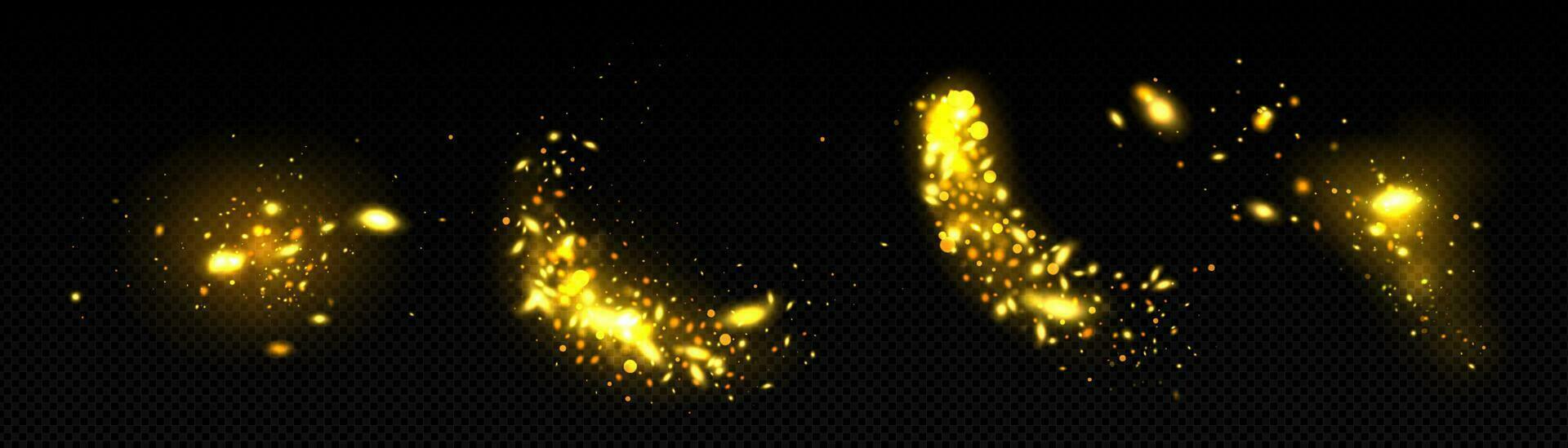 Gold magic firefly glitter shine effect vector