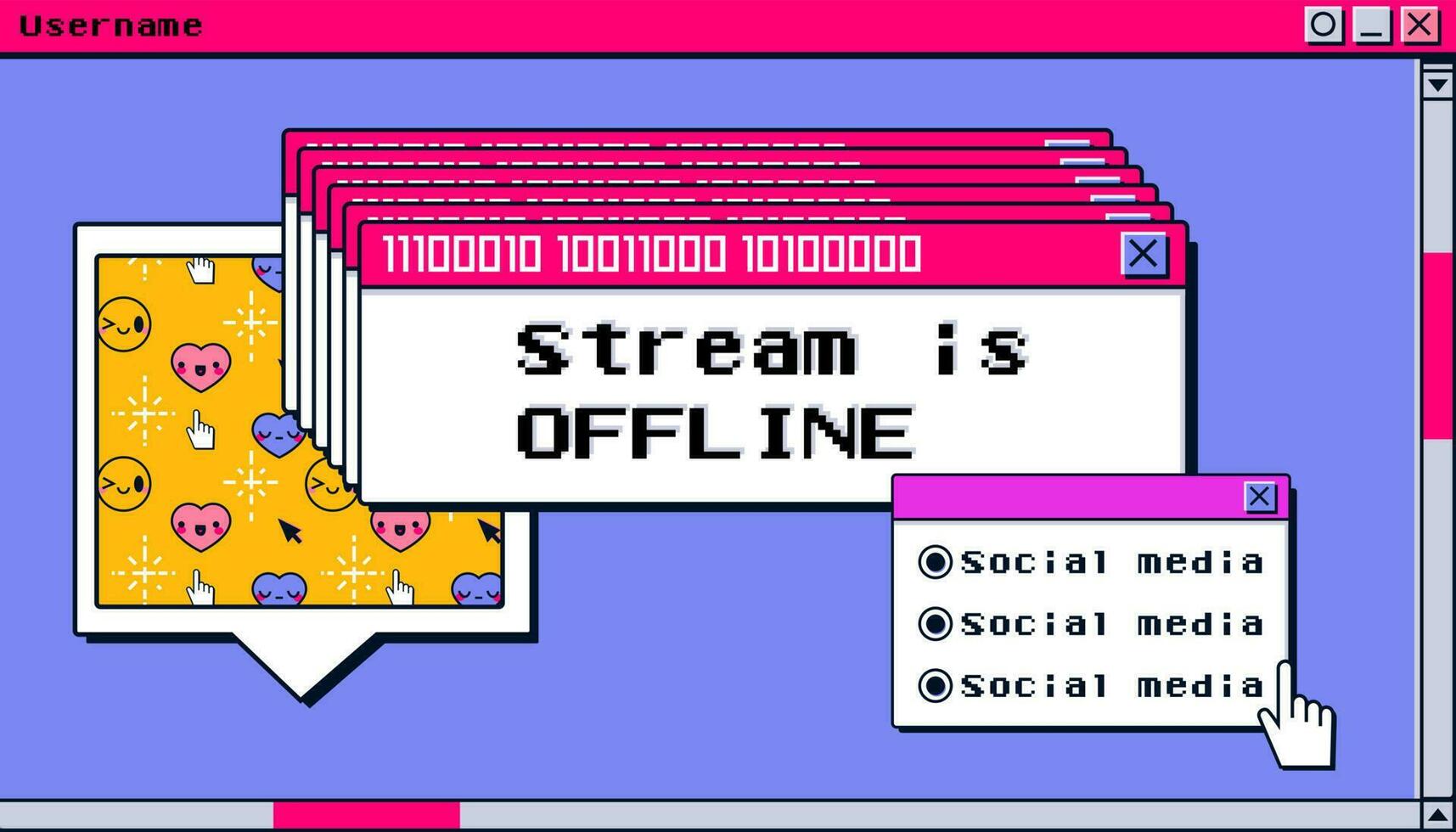 Stream is offline twitch background banner layout vector