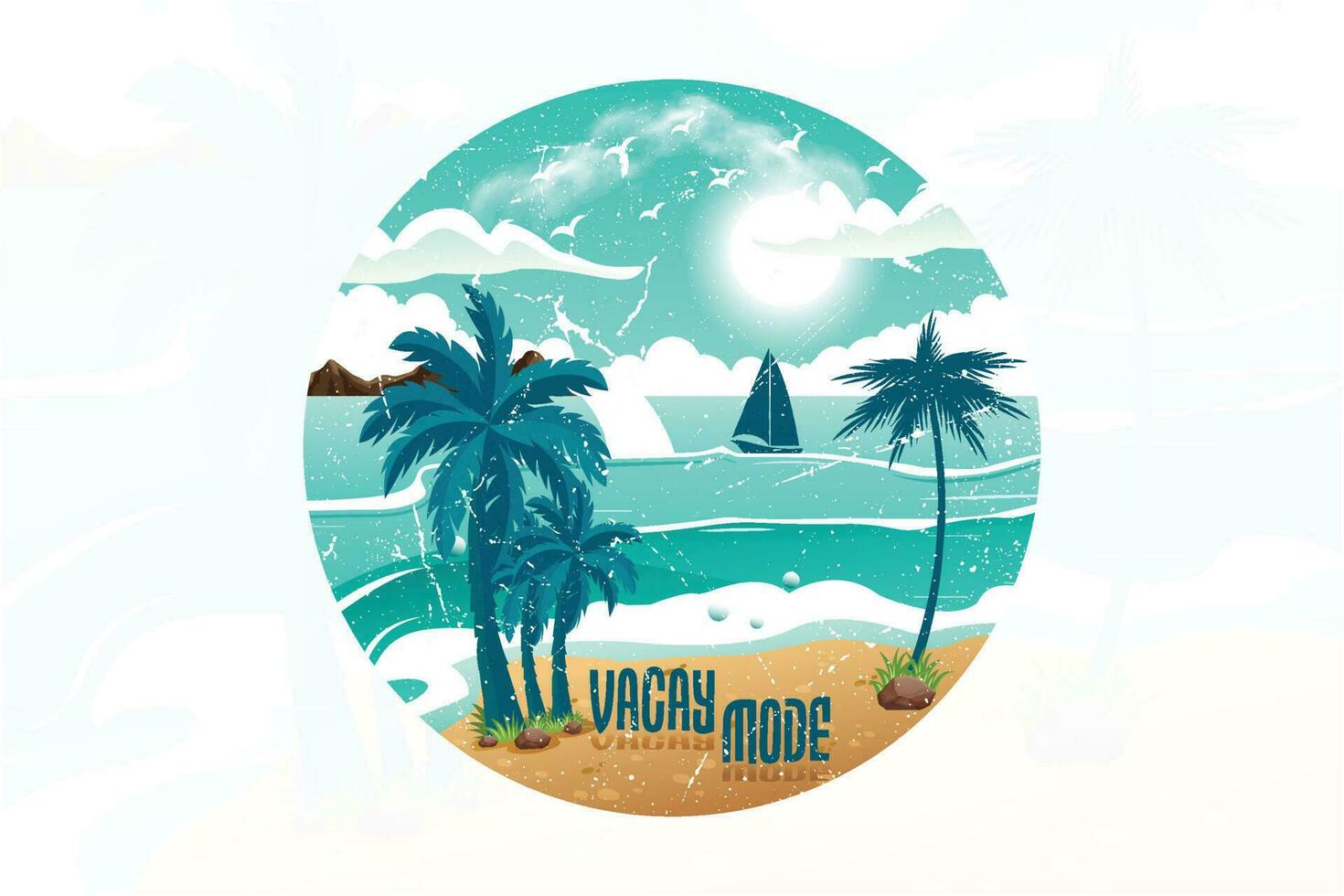 Vacay mode summer t shirt design vector