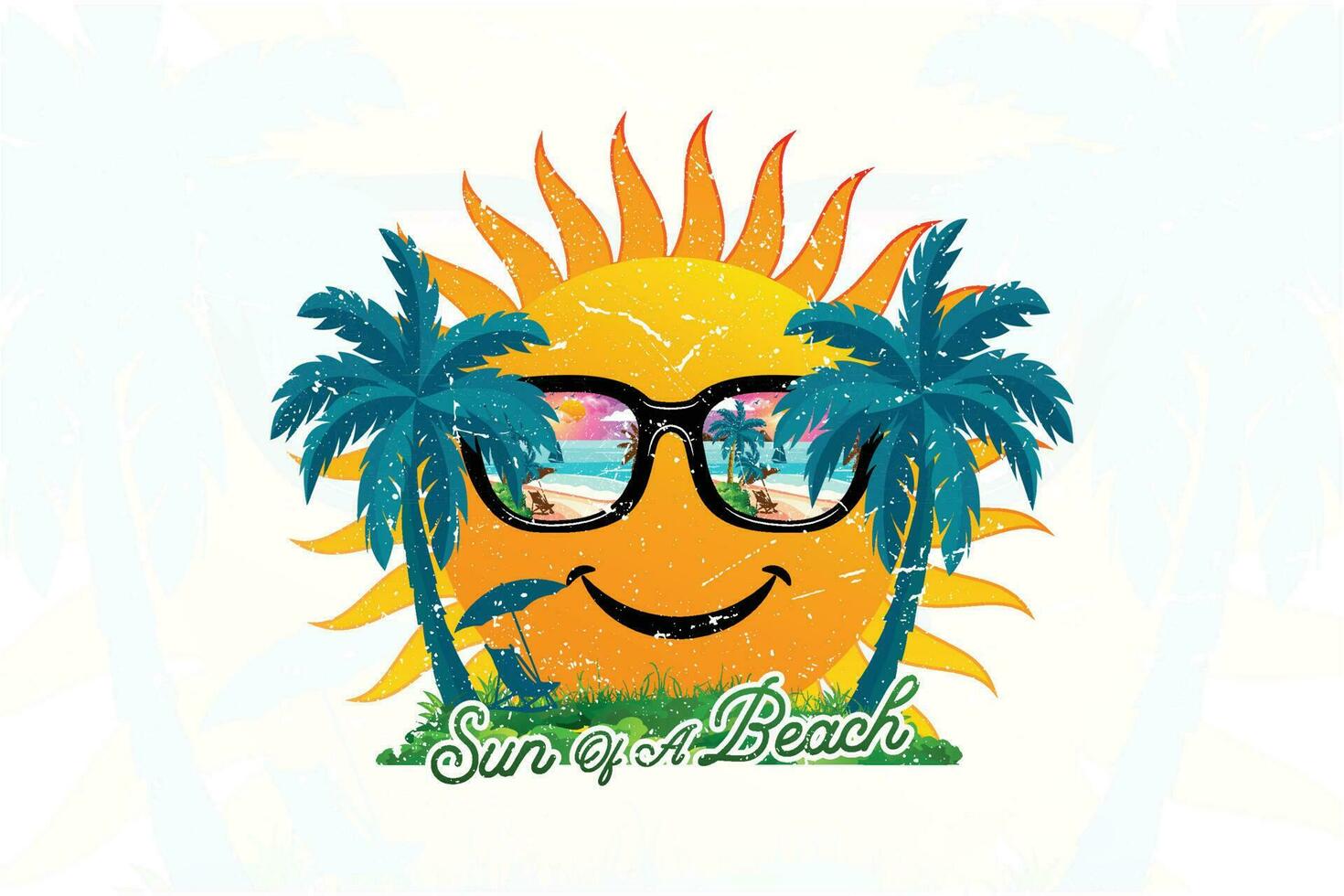 Sun of a beach t shirt design vector