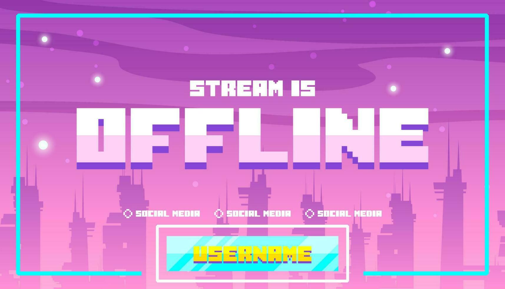 Game stream background with futuristic city vector