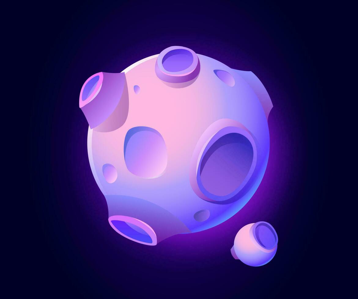 Fantastic space planet for ui galaxy game vector