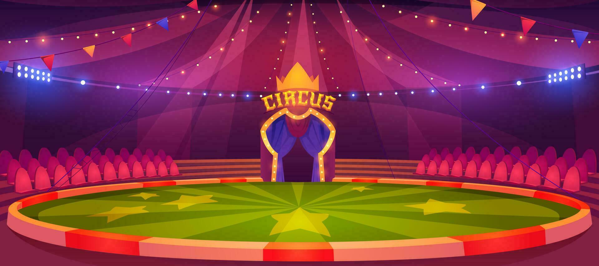 Circus arena, round stage for performance vector
