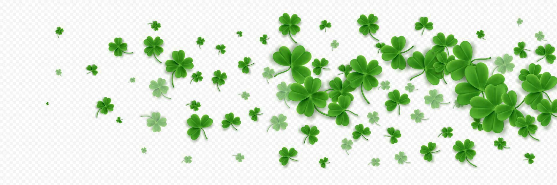 Clover shamrock 3d background vector irish pattern