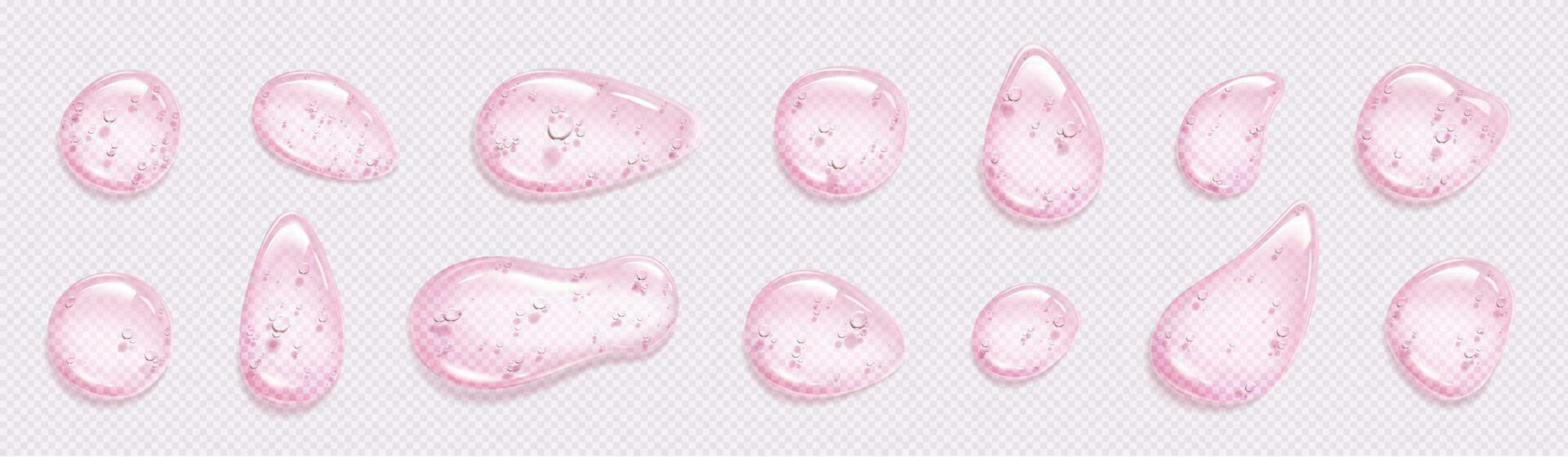 Liquid drops of gel, cosmetic serum or soap vector