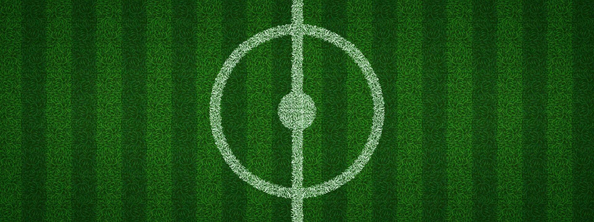 Top view of realistic soccer pitch center vector